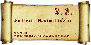 Wertheim Maximilián névjegykártya